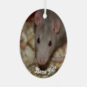 Gepersonaliseerd Tan Beige Fancy Pet Rat Metalen Ornament (Voorkant Rechts)