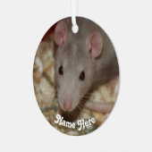 Gepersonaliseerd Tan Beige Fancy Pet Rat Metalen Ornament (Voorkant links)