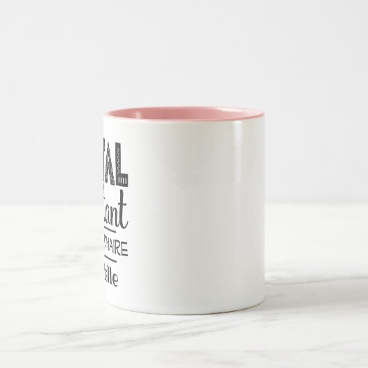 Gepersonaliseerd tandassistent tweekleurige koffiemok (Center)