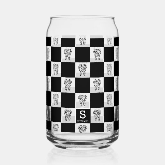 Gepersonaliseerd tandheelkundig patroon blikvorm glas (Achterkant)