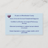 Gepersonaliseerd tandheelkundig Visitekaartje (Achterkant)