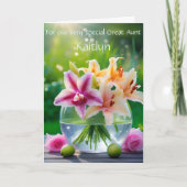 Gepersonaliseerd tante boeket verjaardagsgedicht K Aankondiging (Voorkant)