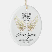 Gepersonaliseerd tante Memorial Uw Wingen waren kl Keramisch Ornament (Rechts)