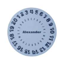 Gepersonaliseerd tapijt met alfabetnummerrand