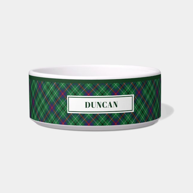 Gepersonaliseerd Tartan Clan Duncan Pset Pattern Voerbakje (Voorkant)