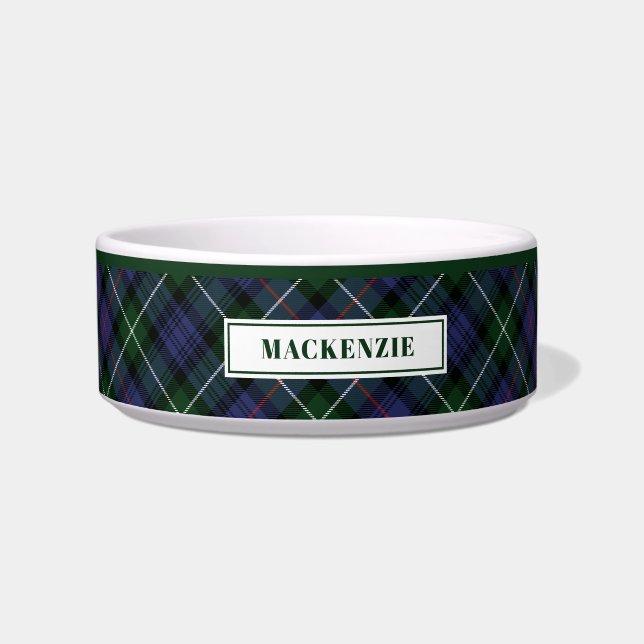 Gepersonaliseerd Tartan Clan MacKenzie Pset Patter Voerbakje (Voorkant)