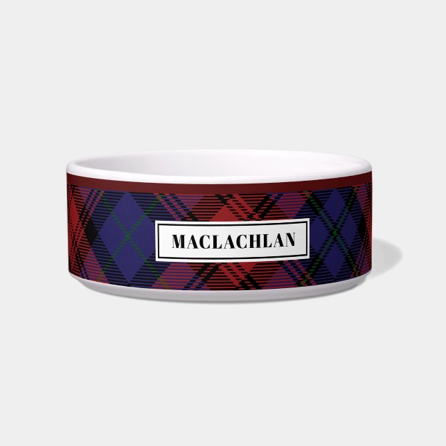 Gepersonaliseerd Tartan Clan MacLachlan speldenpat Voerbakje (Voorkant)