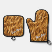 GEPERSONALISEERD TARWEPATROON OVENWANT & PANNENLAP SET (Voorkant)