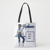Gepersonaliseerd Tas danser (blauw wit) (Voorkant)