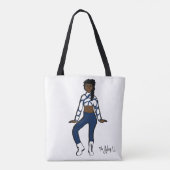 Gepersonaliseerd Tas danser (blauw wit) (Achterkant)