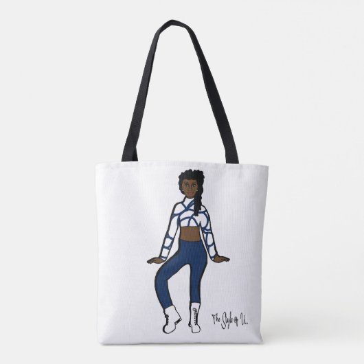 Gepersonaliseerd Tas danser (blauw wit) (Achterkant)
