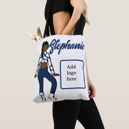 Gepersonaliseerd Tas danser (blauw wit) (Dichtbij)