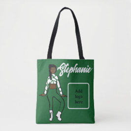 Gepersonaliseerd Tas danser (groen wit)