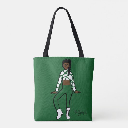 Gepersonaliseerd Tas danser (groen wit) (Achterkant)