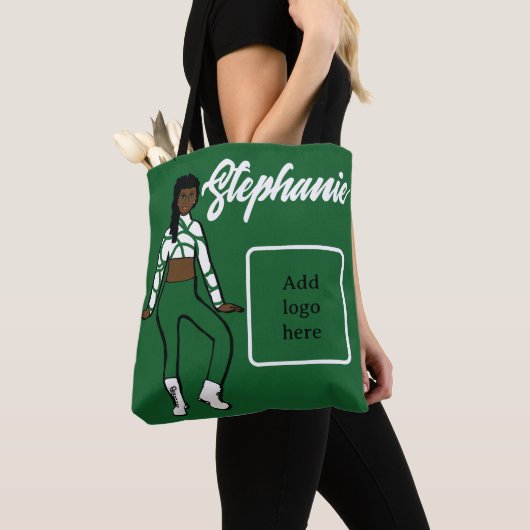 Gepersonaliseerd Tas danser (groen wit) (Dichtbij)