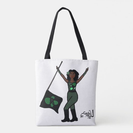 Gepersonaliseerd Tas (Green Flower) (Achterkant)
