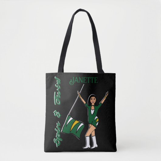 Gepersonaliseerd Tas (Groen Goud Wit) (Voorkant)