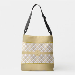 Gepersonaliseerd Tas met elegante gouden zeeschelp