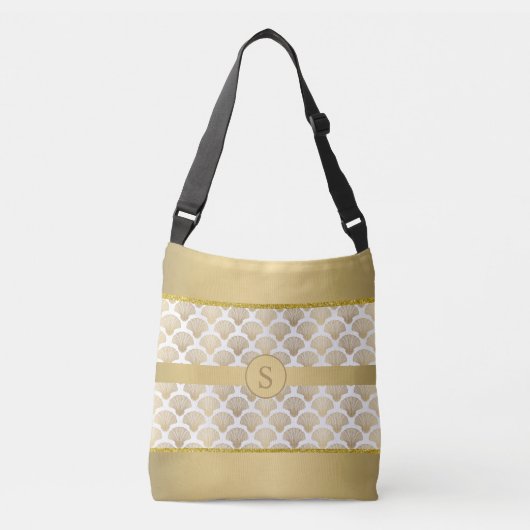 Gepersonaliseerd Tas met elegante gouden zeeschelp (Voorkant)