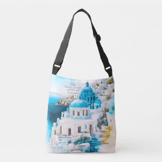 Gepersonaliseerd tas. Tas Santorini. Grieks patroo