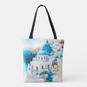 Gepersonaliseerd tas. Tas Santorini. Grieks patroo (Achterkant)