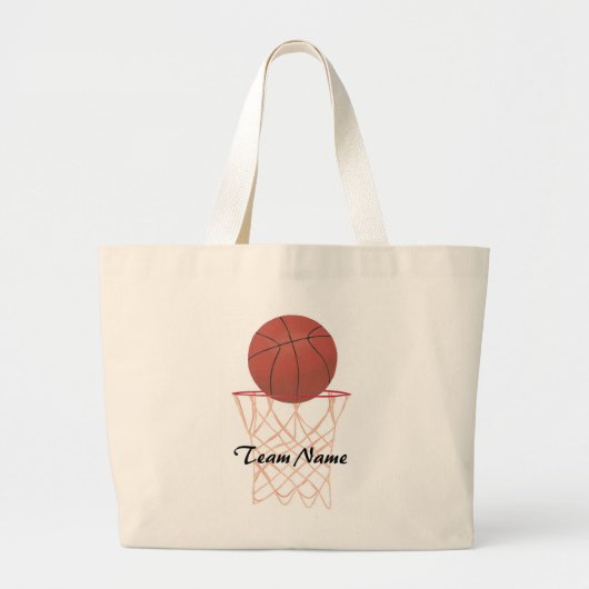 Gepersonaliseerd tasjes met de naam van het Basket Grote Tote Bag (Voorkant)