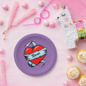 Gepersonaliseerd Tattoo hart Papieren Bordje (Feest)