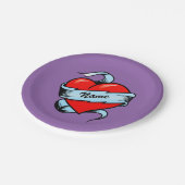 Gepersonaliseerd Tattoo hart Papieren Bordje (Gekanteld)