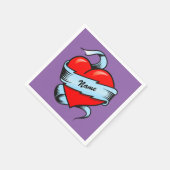 Gepersonaliseerd Tattoo hart Servetten (Hoek)