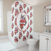 Gepersonaliseerd Tattoo Tortelduifjes Hartwagentje Douchegordijn (In situ)