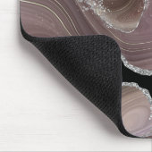 Gepersonaliseerd Taupe & Black Agate Zilver Glitte Muismat (Hoek)