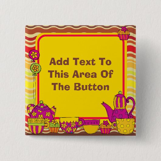 Gepersonaliseerd Tea Party Button (Voorkant)