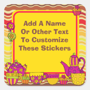 Gepersonaliseerd Tea Party Stickers