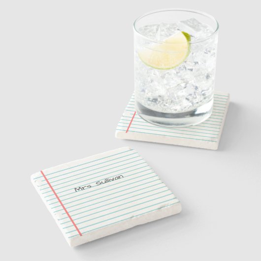 Gepersonaliseerd Teacher Stone Onderzetter (Zijkant)