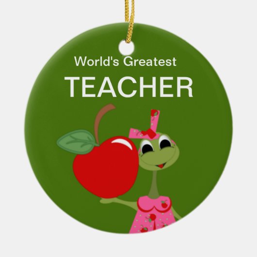 Gepersonaliseerd Teacher's Frog Ornament (Voorkant)