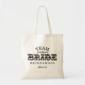 Gepersonaliseerd "Team Bride"-bridal Tas (zwart) (Voorkant)