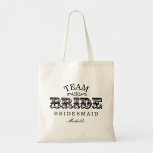 Gepersonaliseerd "Team Bride"-bridal Tas (zwart)
