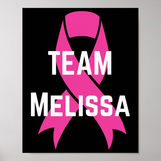 Gepersonaliseerd team Melissa I Draag roze borstka Poster (Voorkant)