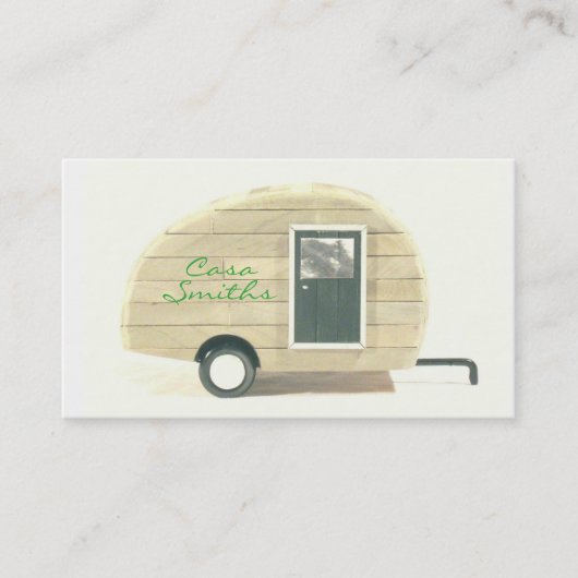 Gepersonaliseerd teardrop  camper tan visitekaartje (Voorkant)
