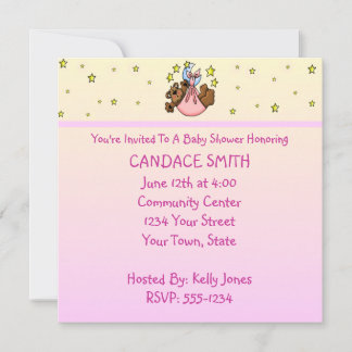 Gepersonaliseerd teddy Bear Baby Shower-uitnodigin Kaart