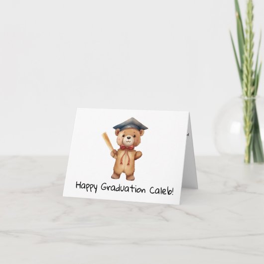 Gepersonaliseerd Teddy Bear Kindergarten Afstudere Kaart (Voorkant)