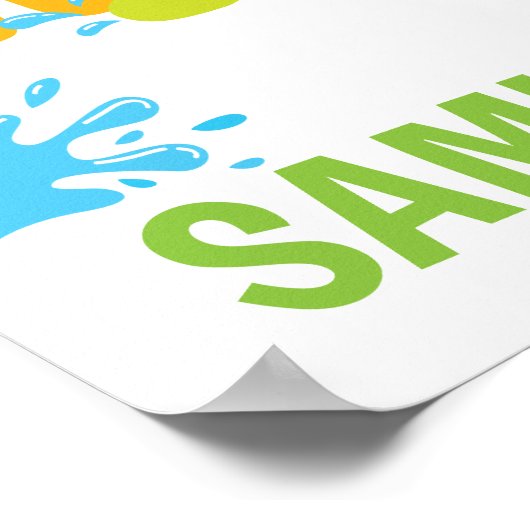 Gepersonaliseerd teken van de Birthday Party voor  Poster (Hoek)