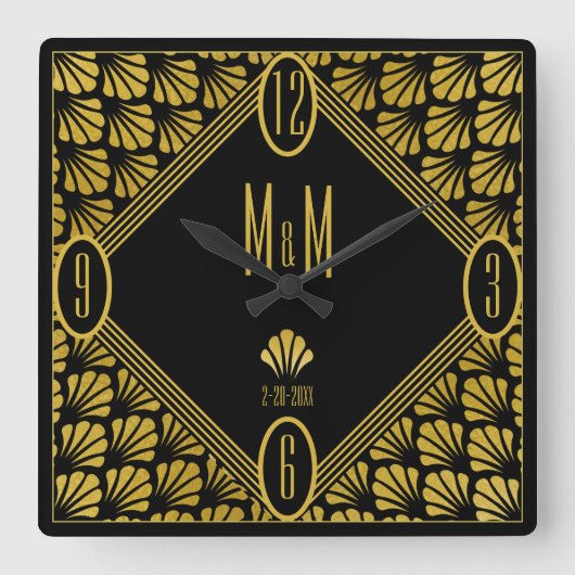 Gepersonaliseerd tekendeco voor patroonmodel vierkante klok (Voorkant)