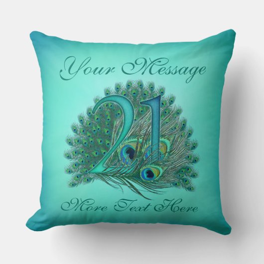 Gepersonaliseerd tekst elegant 21e verjaardag 21 K Kussen (Voorkant)
