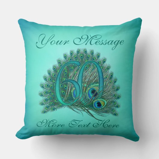 Gepersonaliseerd tekst elegant 60e verjaardag 60 K Kussen (Voorkant)