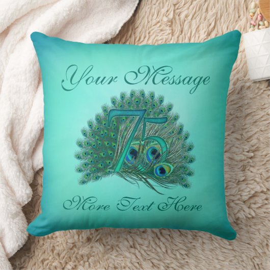 Gepersonaliseerd tekst elegant 75e verjaardag 75 K Kussen (Deken)