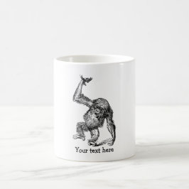 Gepersonaliseerd tekst schattige baby chimpansee koffiemok