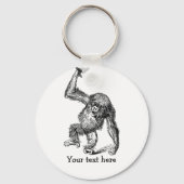 Gepersonaliseerd tekst schattige baby chimpansee sleutelhanger (Voorkant)