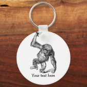 Gepersonaliseerd tekst schattige baby chimpansee sleutelhanger (Voorkant)