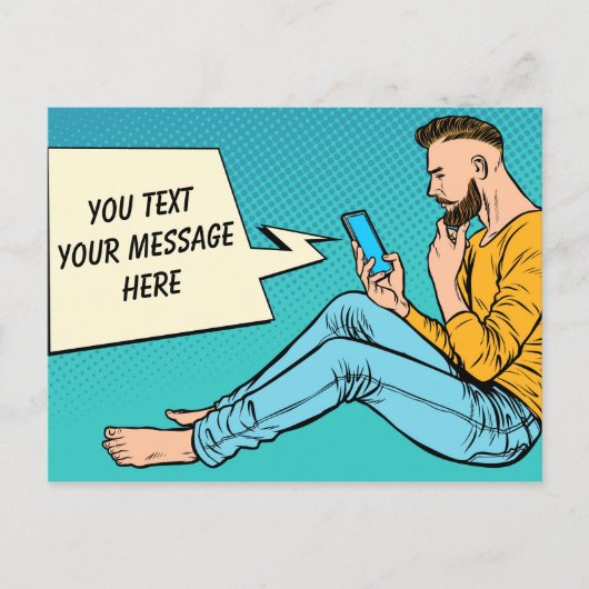 Gepersonaliseerd tekstbericht briefkaart (Voorkant)